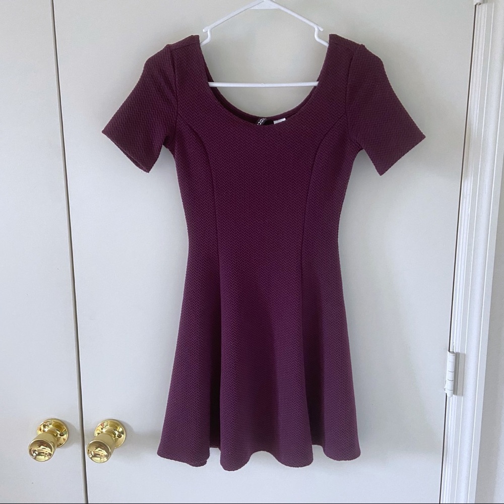 H&M Fit & Flare Dress Eggplant Purple Size 4